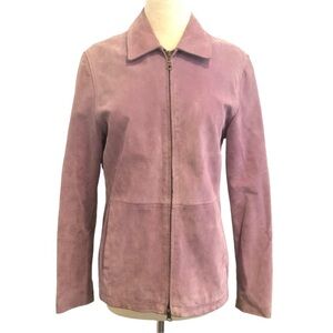 Leather Pink Zip Up Jacket